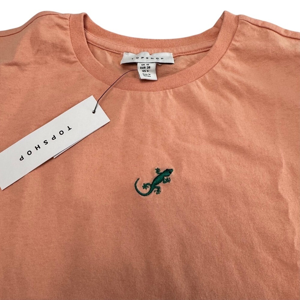New- Topshop Boys' Size 6 new with tag T-shirt Orange With Gecko